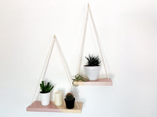 Load image into Gallery viewer, Kaia Hanging Shelves in Natural &amp; Moscato

